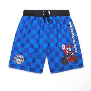 New Mario Kart Boys Swim Trunks, Egyptian Blue Color